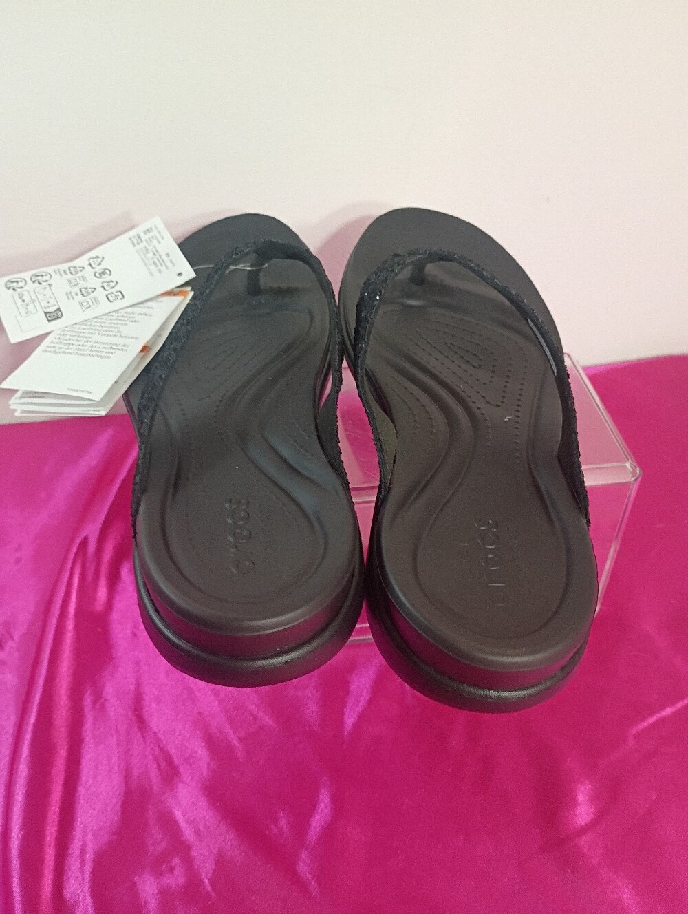 Crocs Women's SZ 9 Sloane Glitter Wedge Flip 206781-001 NWT - Picture 4 of 10
